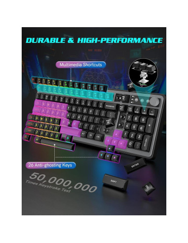 Combo Teclado y Ratón Gaming Trueque KW98 RGB Iluminado