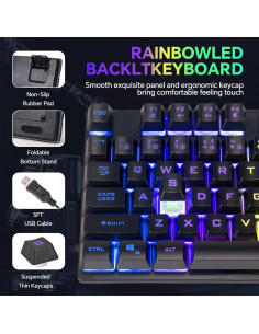 Combo Teclado Gaming CHONCHOW RGB + Ratón + Auriculares 2