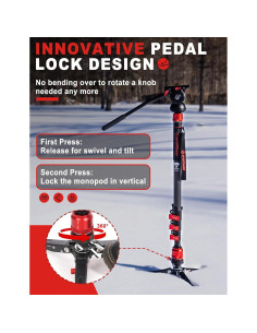 Monopie IFOOTAGE Cobra 3 C180F-P Fibra de Carbono 180cm 2