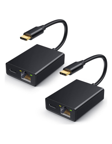 Adaptador Ethernet ELECTOP USB Tipo C a RJ45 100 Mbps Paquete 2