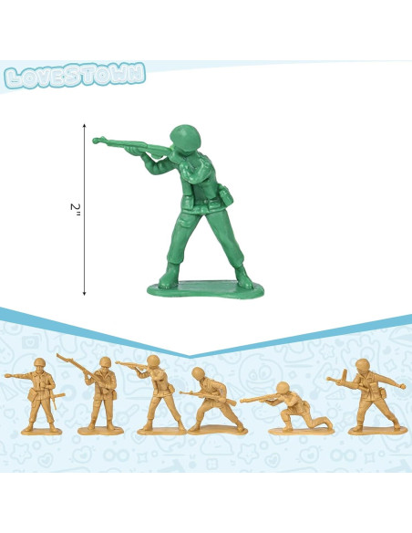 Figuras de Acción Soldados LOVESTOWN 120PCS Plástico 5cm