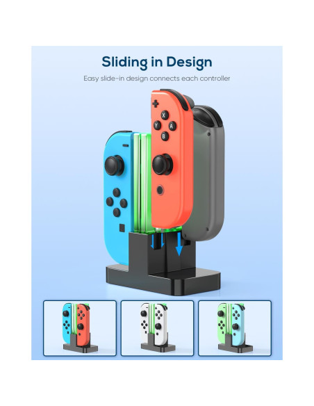 Base de Carga Fyoung para Switch OLED y Joy Cons - Negro