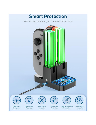 Base de Carga Fyoung para Switch OLED y Joy Cons - Negro