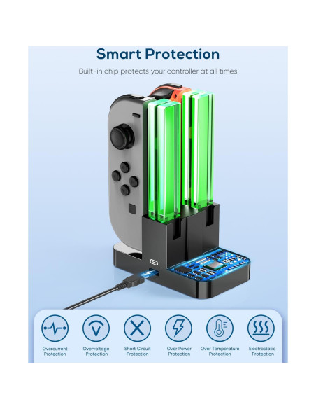 Base de Carga Fyoung para Switch OLED y Joy Cons - Negro
