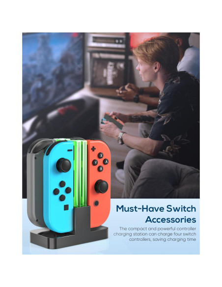 Base de Carga Fyoung para Switch OLED y Joy Cons - Negro