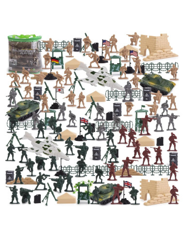 Conjunto de Soldados 3 Nutrias 250 Piezas con Accesorios