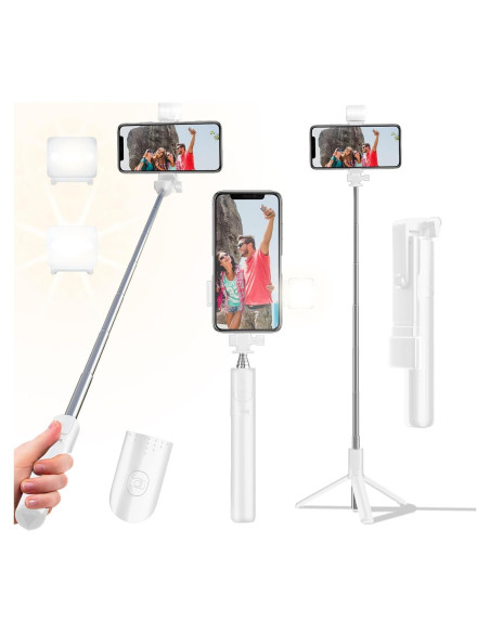 Trípode Selfie Bollove Retráctil 101.6 cm con Luz y Control Remoto