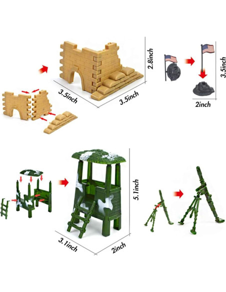 Conjunto de Soldados 3 Nutrias 250 Piezas con Accesorios