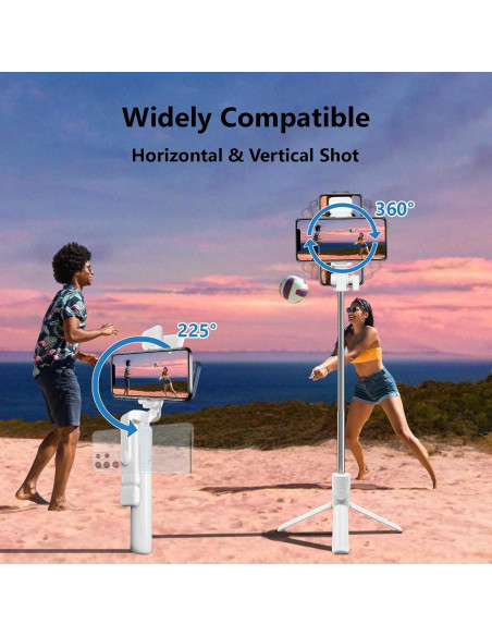 Trípode Selfie Bollove Retráctil 101.6 cm con Luz y Control Remoto