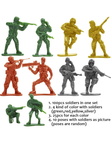 Conjunto de Soldados 3 Nutrias 250 Piezas con Accesorios