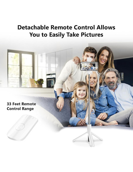 Trípode Selfie Bollove Retráctil 101.6 cm con Luz y Control Remoto