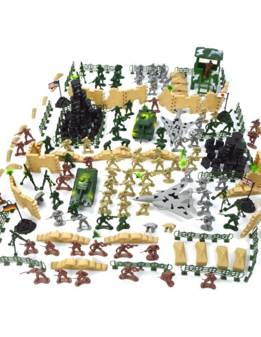 Conjunto de Soldados 3 Nutrias 250 Piezas con Accesorios