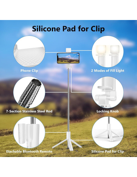 Trípode Selfie Bollove Retráctil 101.6 cm con Luz y Control Remoto