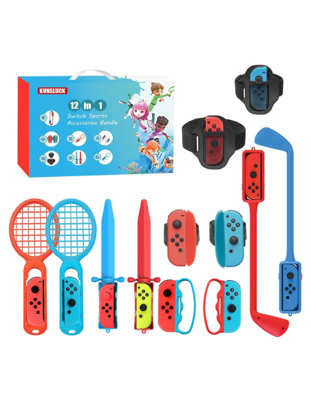 KUNSLUCK Kit 12 en 1 Accesorios para Deportes Nintendo Switch
