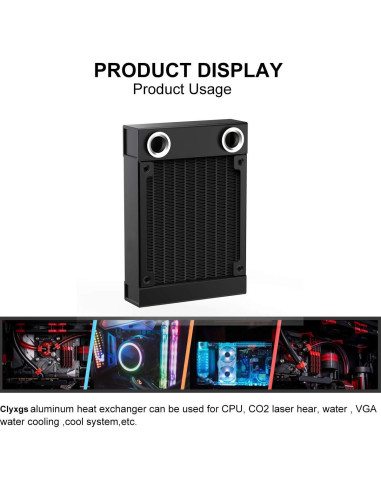Radiador de Refrigeración por Agua CLYXGS 80mm Aluminio Negro
