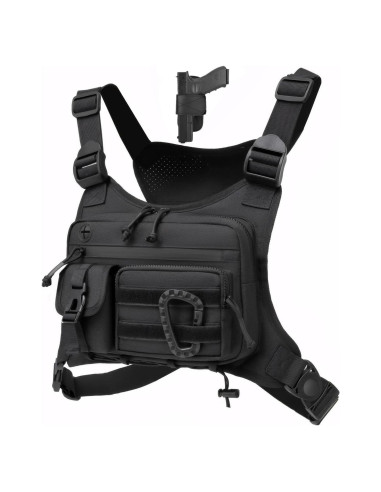 Bolsa de Pecho Táctica Muserise Negra para Correr y Ciclismo