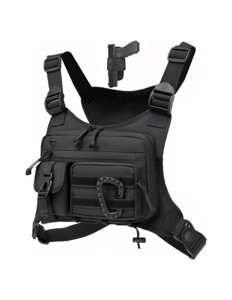 Bolsa de Pecho Táctica Muserise Negra para Correr y Ciclismo