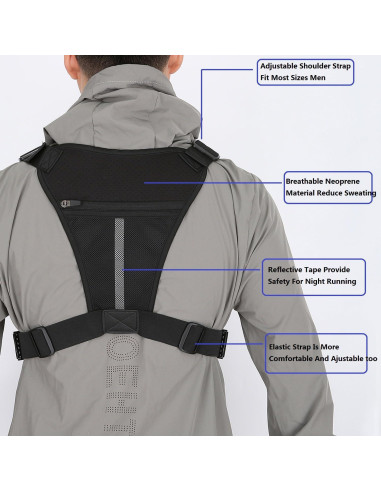 Bolsa de Pecho Táctica Muserise Negra para Correr y Ciclismo