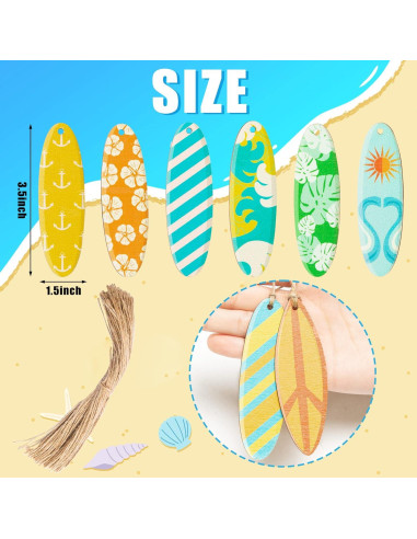 Adornos de Madera Colgantes Haooryx - 31 Piezas de Surf