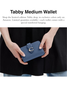 Billetera Mediana Coach Tabby Cuero Pebble Azul Cielo 2