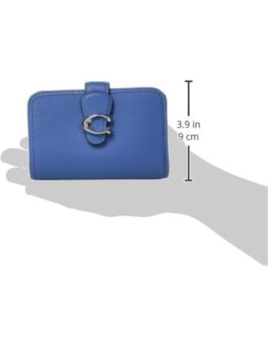 Billetera Mediana Coach Tabby Cuero Pebble Azul Cielo