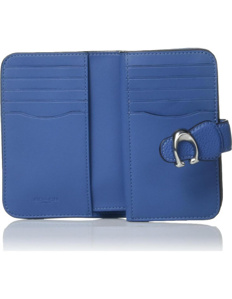 Billetera Mediana Coach Tabby Cuero Pebble Azul Cielo Billetera Mediana Coach Tabby Cuero Pebble Azul Cielo