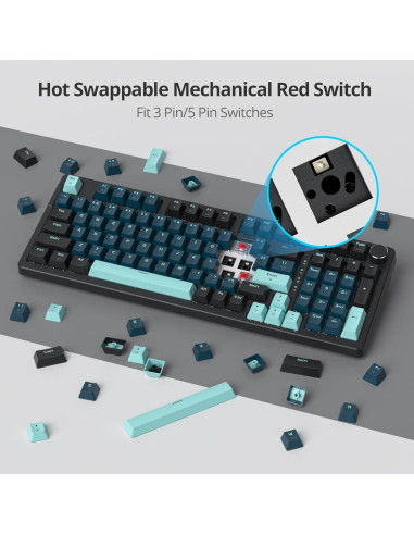 Teclado Mecánico Monster 98 Teclas RGB Intercambiable