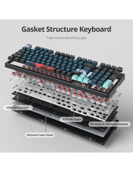 Teclado Mecánico Monster 98 Teclas RGB Intercambiable