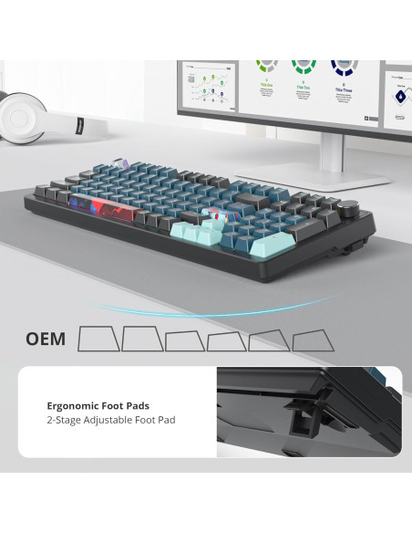 Teclado Mecánico Monster 98 Teclas RGB Intercambiable