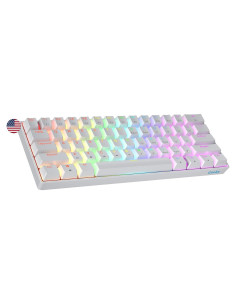Teclado Mecánico Geeky GK61 60% RGB Blanco Speed Silver