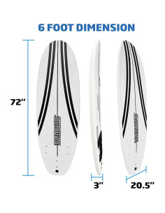 Tabla de Surf EasyGo 6' Softboard Foam con Aletas 2
