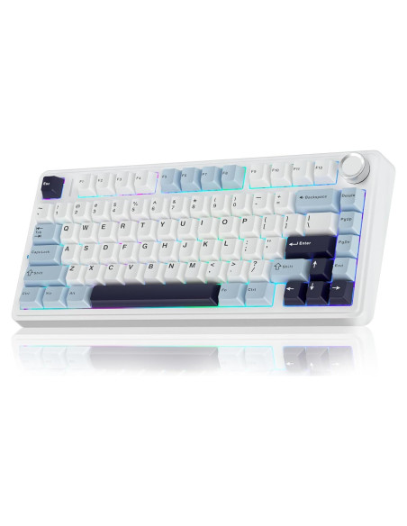 Teclado Mecánico AULA F75 Inalámbrico 75% RGB Azul