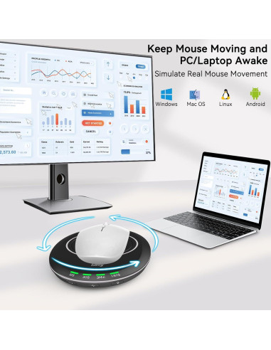 Movilizador de Mouse Giecy A10 Ultra Delgado con Temporizador