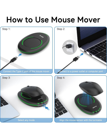 Movilizador de Mouse Giecy A10 Ultra Delgado con Temporizador