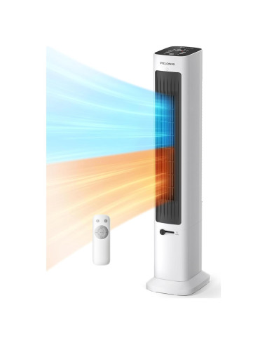PELONIS Ventilador y Calefactor Torre 2 en 1 Blanco