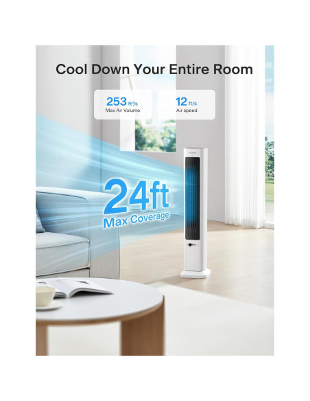 PELONIS Ventilador y Calefactor Torre 2 en 1 Blanco