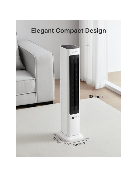 PELONIS Ventilador y Calefactor Torre 2 en 1 Blanco