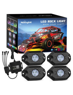 Kit de Luces LED RGB Nilight 4 Pods Bluetooth Impermeables