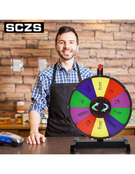 Rueda de premios giratoria SCZS 30 cm con 10 espacios
