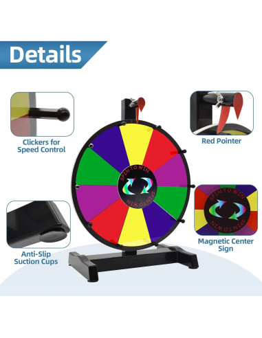 Rueda de premios giratoria SCZS 30 cm con 10 espacios