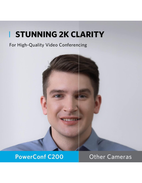 Cámara Web Anker PowerConf C200 2K con Micrófonos AI