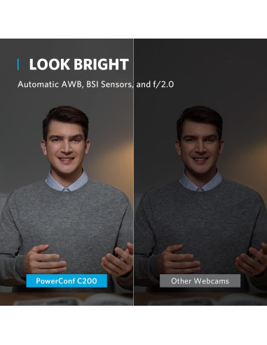 Cámara Web Anker PowerConf C200 2K con Micrófonos AI