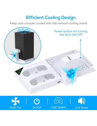 Estación de Carga YUANHOT para Xbox Series X con Enfriamiento