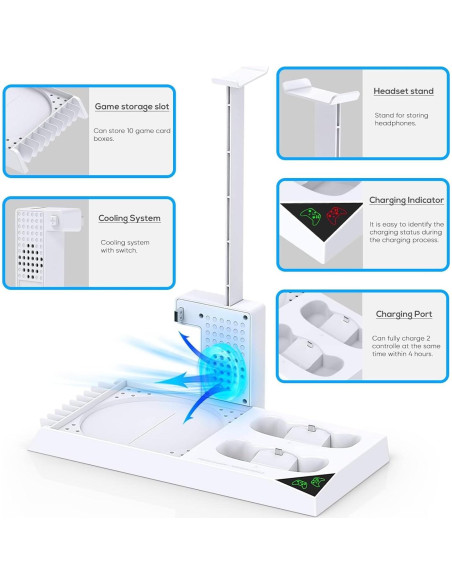 Estación de Carga YUANHOT para Xbox Series X con Enfriamiento