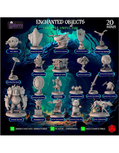 20 Miniaturas Encantadas D&D Wildspire Accesorios Fantasía