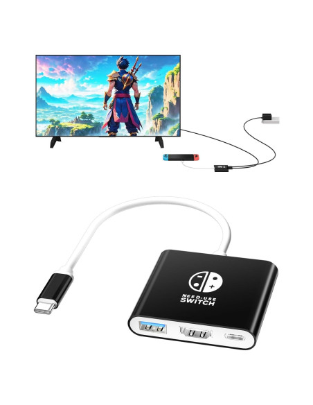 Dock para Nintendo Switch Dnkeaur HDMI 4K Carga Portátil