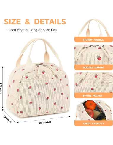 Bolsa de Almuerzo Bluboon Corduroy 3L Impermeable Moderna