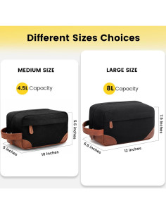 Bolsa de Aseo Colgante Vorspack Mediana Negra Resistente al Agua 2