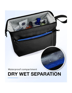 BAGSMART Neceser de Aseo Hombre Negro Resistente al Agua 2