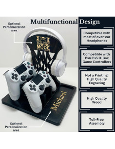 Soporte Personalizado para Controlador y Auriculares Azul 2